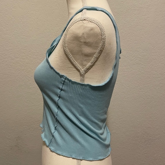 BP Womens Sleeveless Ribbed Tank Top Blue Size Small - Picture 3 of 7